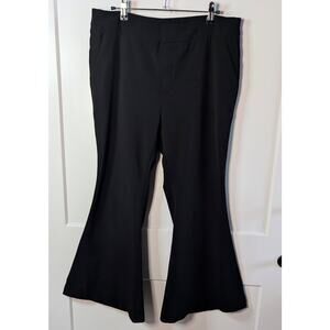 Womens Free People Kick Flare Cropped Dress Pants Black Size 12 Made In USA